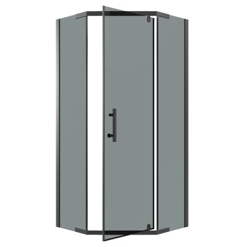 Душевое ограждение Niagara Eco NG-1010-14DT (100х100х190) трапеция,распашное,черный,стекло тонированное,1 место