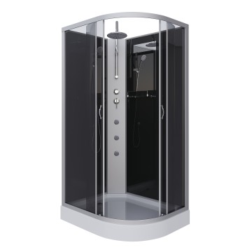 Душевая кабина Niagara Classic NG-3512-14LBKTG (120х80х210) низкий поддон(13см),стекло тонированное,3 места