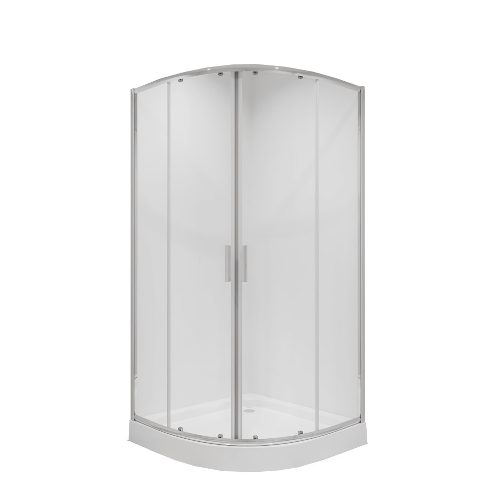 Душевое ограждение Niagara Nova NG-6607-08 (100х100х190) четверть круга,хром,двери раздвижные,стекло прозрачное,1 место