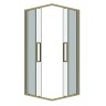 Душевое ограждение Grossman Cosmo 300.K33.02.9090.32.00 (90х90х195) квадрат,раздвижная,золото сатин,стекло прозрачное, 1 место