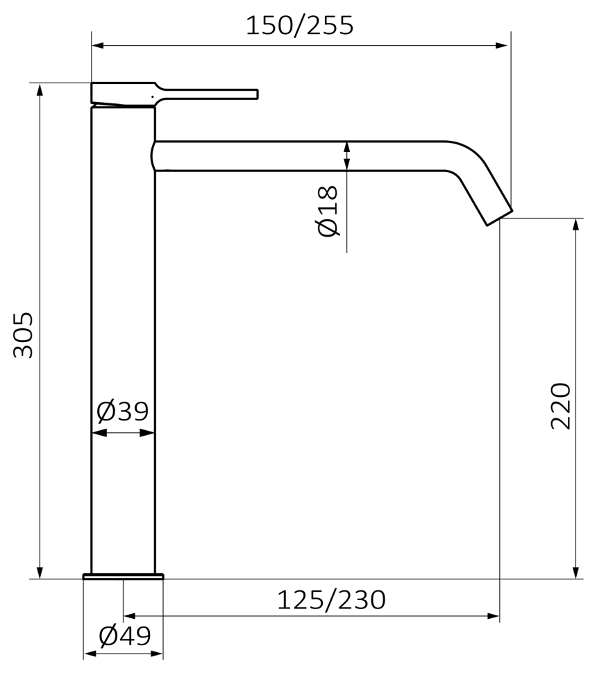 Смеситель для раковины GRB TIME XXL 47511488, брашированное золото  