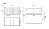 Тумба подвесная SANCOS Code 785х453х400, c одним ящиком оснащенным доводчиками, цвет серая платина , арт. CD80GP