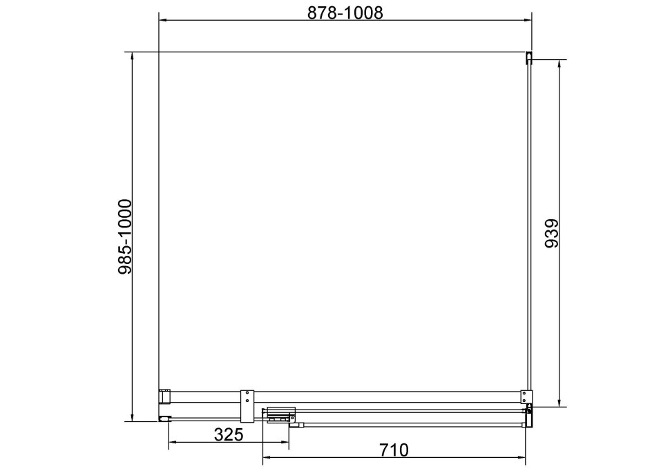 Душевой уголок Экстенза (Extenza) VSR-4EX901010CLGM, 900/1000*1000, вороненая сталь, стекло прозрачное