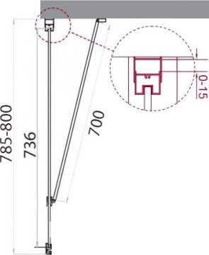 Боковая панель BelBagno MARMI-80-FIX-C-Cr