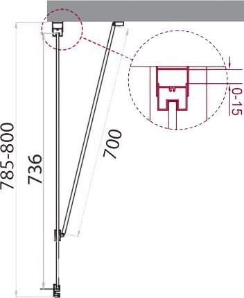 Боковая панель BelBagno MARMI-80-FIX-C-Cr