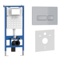 Комплект 2в1 IBERICA BLANCA инсталляция SILENCIO, кнопка смыва ESTI-R хром матовый (IB001.214)