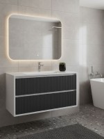 Тумба под раковину для ванной Uperwood Next Premium подвесная, 80 см, белая/графит, 2 ящика