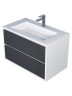 Тумба под раковину для ванной Uperwood Next Premium подвесная, 80 см, белая/графит, 2 ящика