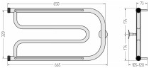 Дуэт 2 полки 320х650 резьба-сгон 1"