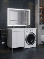 Тумба под стиральную машину напольная Uperwood Magenta 45х50х76,5 см, белая, с дверцами