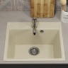 Кухонная мойка из искусственного камня Uperwood ECON UPD-408-002, прямоугольная, бежевая матовая