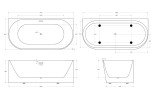 Акриловая ванна BELBAGNO BB412-1700-800, пристенная