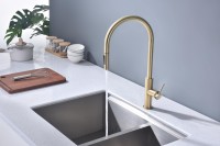 Смеситель для кухни Senso, светлое брашированное золото, Se215180-SBG, Paulmark