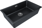 Мойка LUMI 74UNI, IT-GRANIT, LU74-BLM, черный металлик, 740х460, Paulmark
