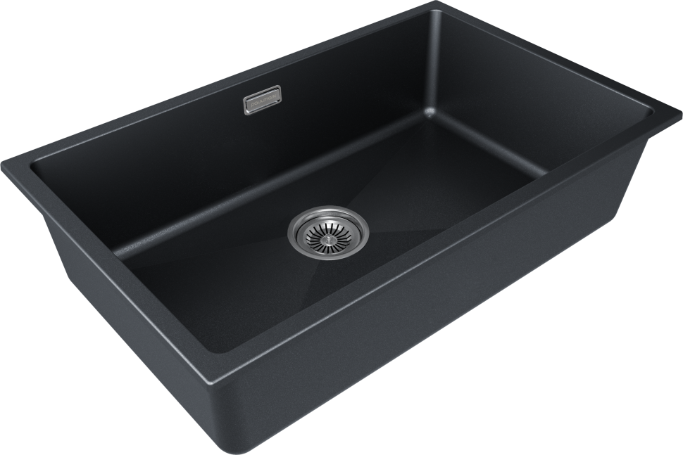 Мойка LUMI 74UNI, IT-GRANIT, LU74-BLM, черный металлик, 740х460, Paulmark