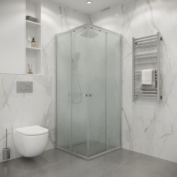 Душевое ограждение Niagara Eco NG-1010-14QMT (100х100х190) квадрат,раздвижное,хром,стекло матовое,1 место