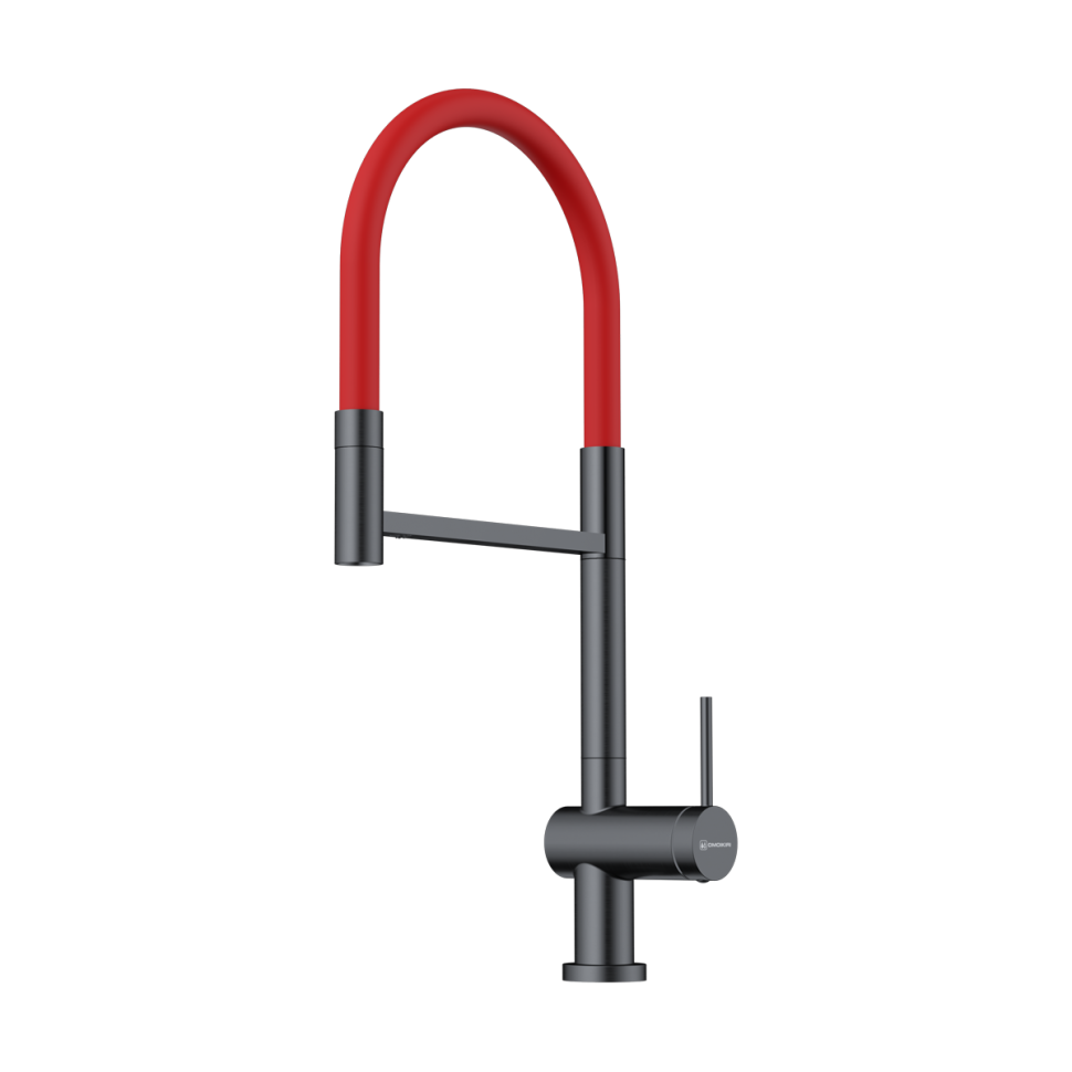 Смеситель для кухни Omoikiri Kanto 2 Plus-SB латунь/вороненая сталь/красный
