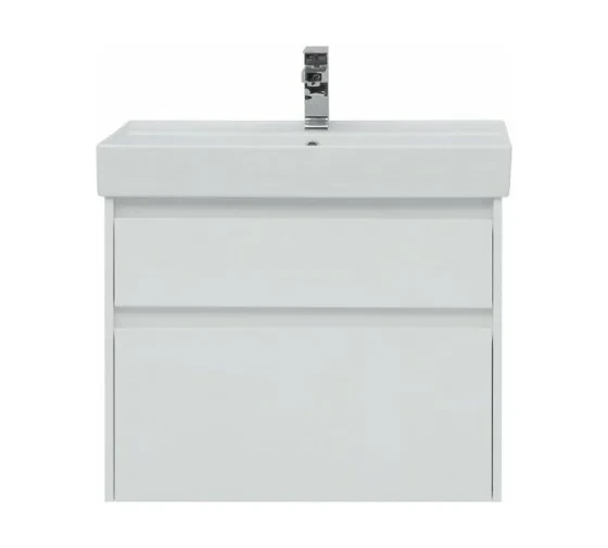 Тумба с раковиной Nova Lite 75 2 ящ. цв.бел. Глянец