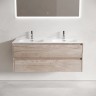Тумба подвесная SANCOS Libra 1190х450х500, c двумя ящиками оснащенными доводчиками, дуб галифакс натуральный, арт. LB120-2EG