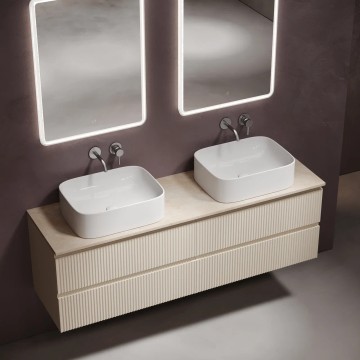 Столешница для ванной комнаты из керамогранита SANCOS Kreman 1600х460 c отверстием под смеситель, арт.TT160A2X