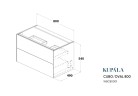 Тумба 800x490x540 для монтажа с мебельной раковиной 80 см OVAL, CUBO