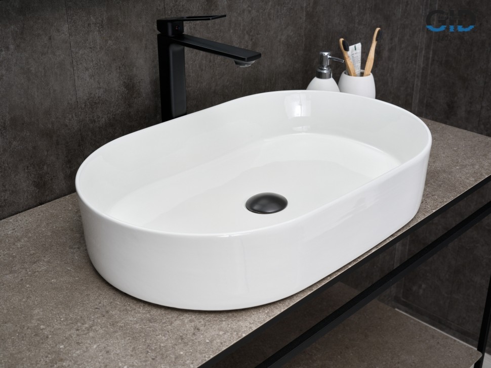 Раковина Gid D1479 51203 накладная белая 61x38.5x12