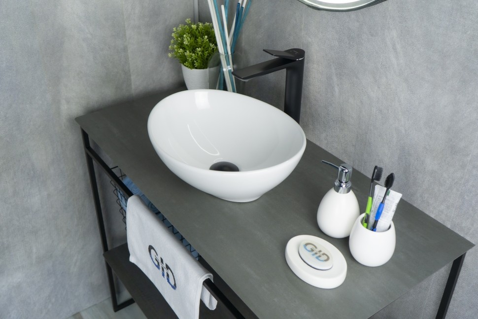 Раковина Gid N9138 51178 накладная белая 41x34x15