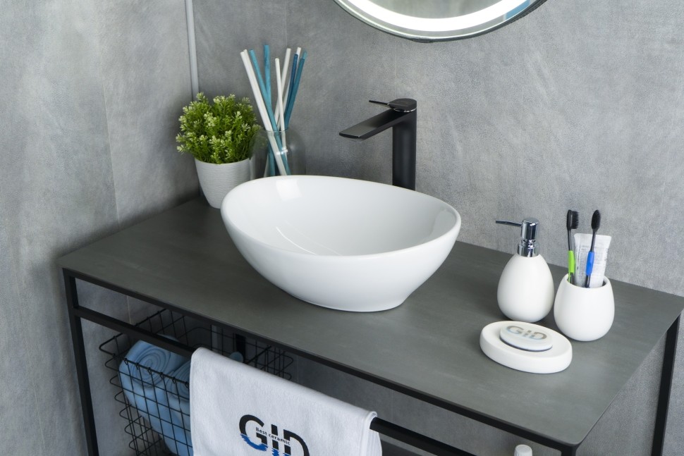 Раковина Gid N9138 51178 накладная белая 41x34x15