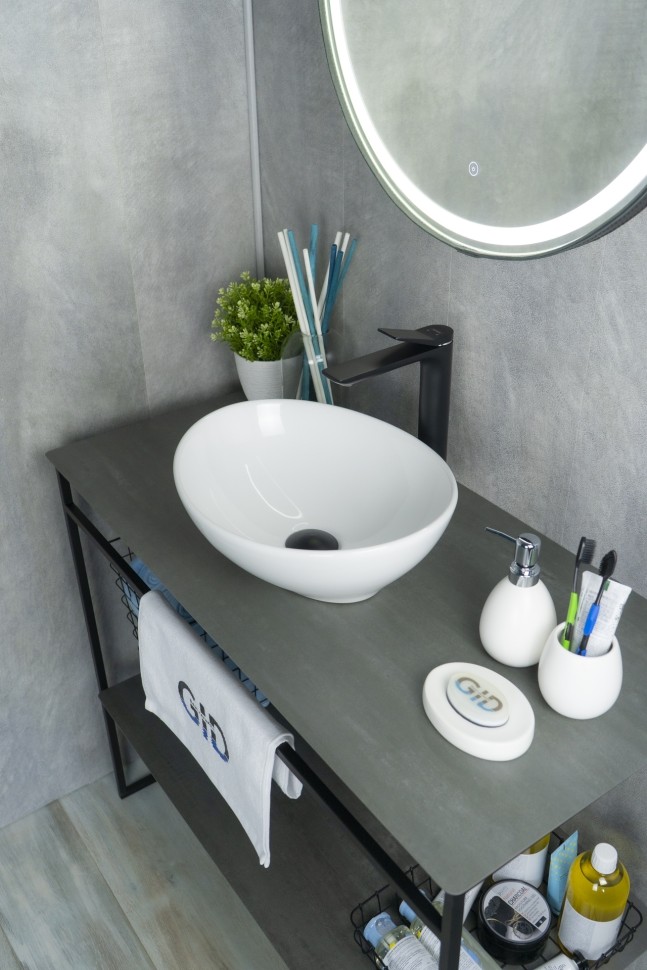 Раковина Gid N9138 51178 накладная белая 41x34x15