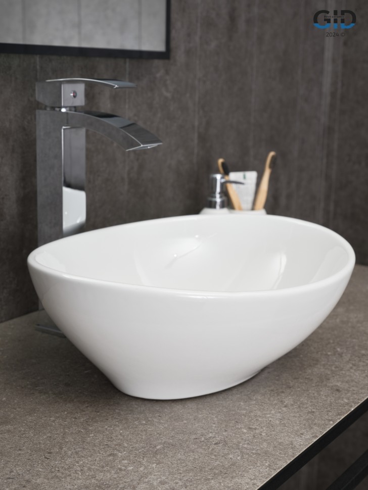 Раковина Gid N9138 51178 накладная белая 41x34x15