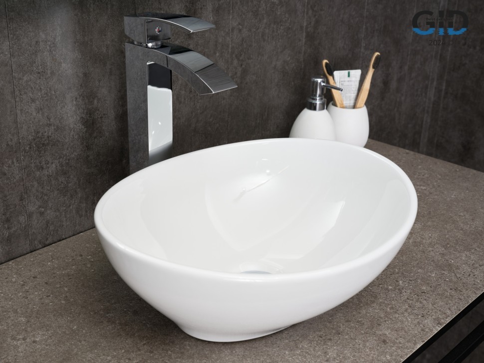 Раковина Gid N9138 51178 накладная белая 41x34x15