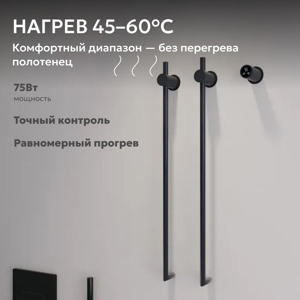 Полотенцесушитель электрический ABBER Charme AH4002MB черный матовый