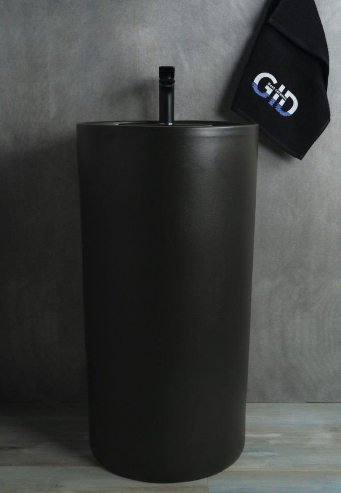 Раковина Gid Nb135bg 81109 накладная черная графит 45x45x85