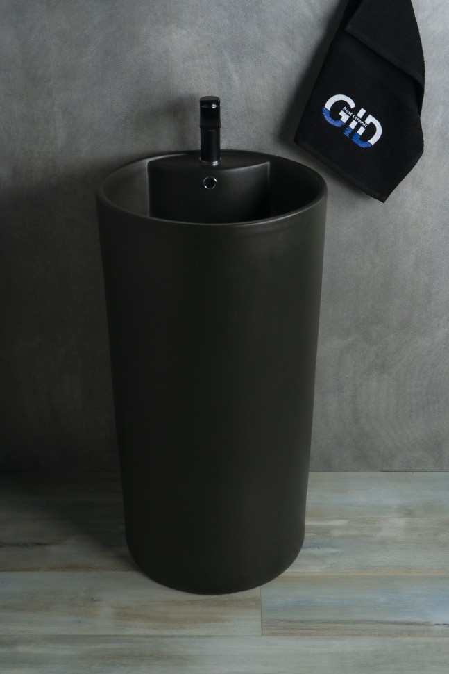 Раковина Gid Nb135bg 81109 накладная черная графит 45x45x85