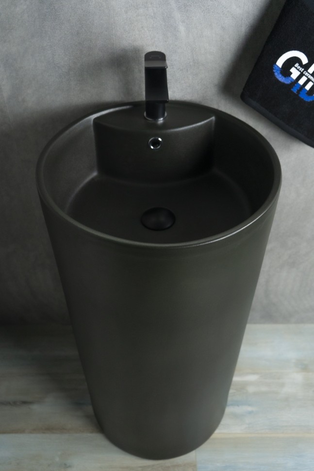 Раковина Gid Nb135bg 81109 накладная черная графит 45x45x85