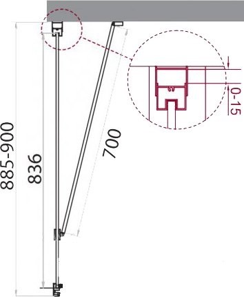 Боковая панель BelBagno MARMI-90-FIX-C-Cr