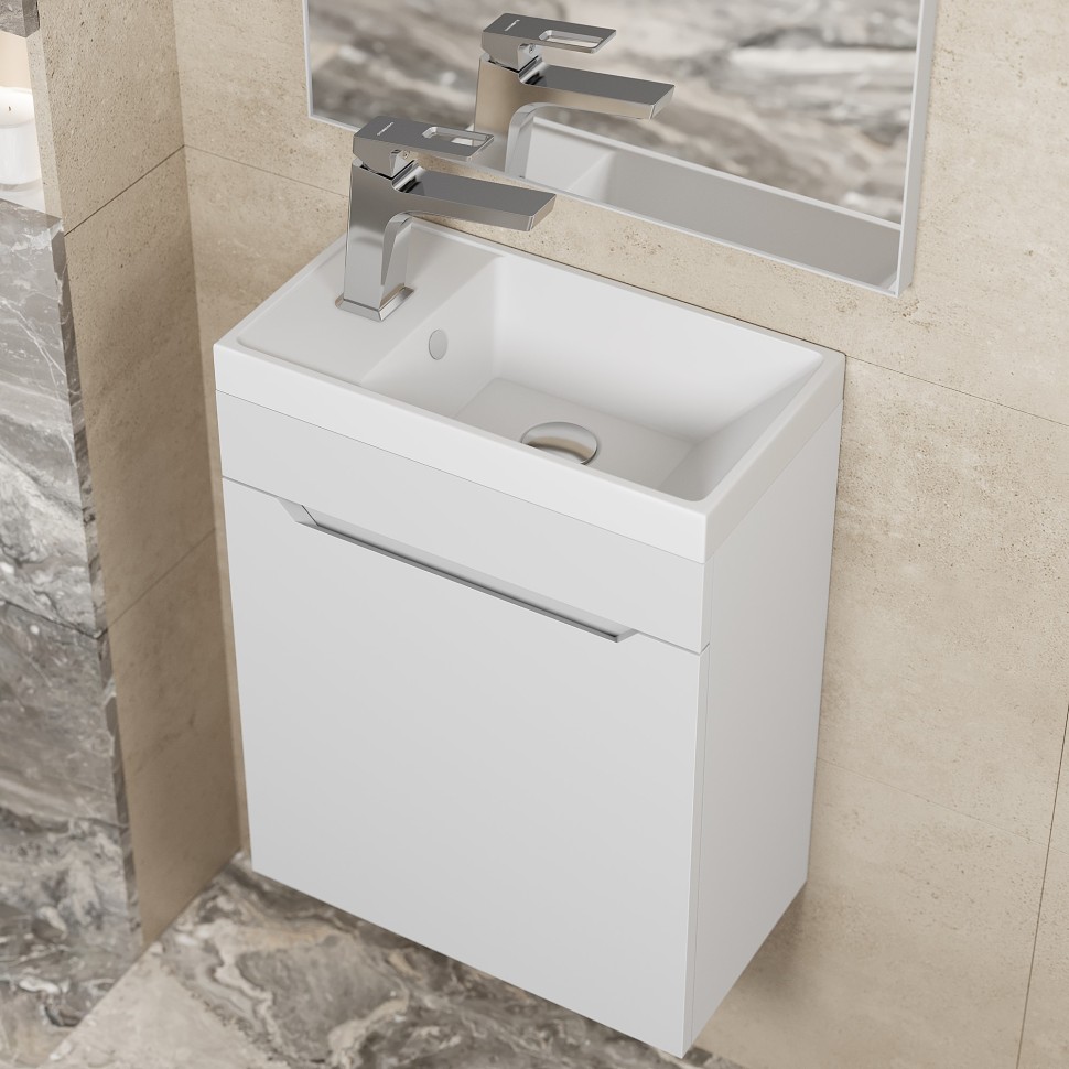 Тумба под раковину для ванной Uperwood Tanos 40 см, подвесная, белая матовая