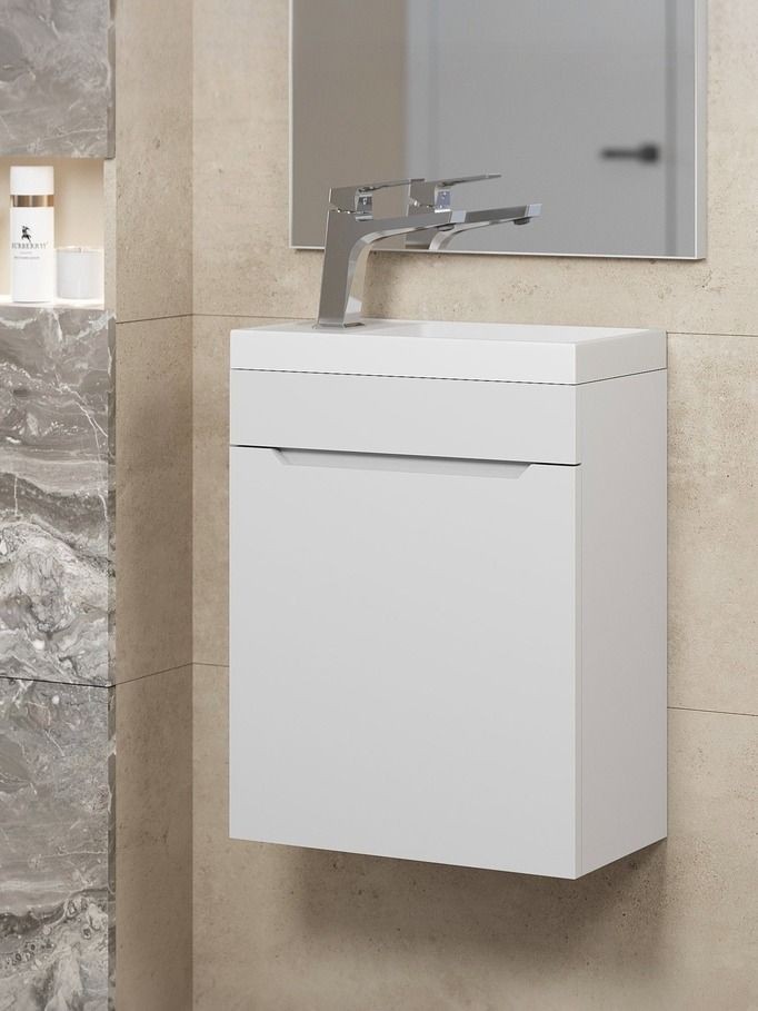 Тумба под раковину для ванной Uperwood Tanos 40 см, подвесная, белая матовая