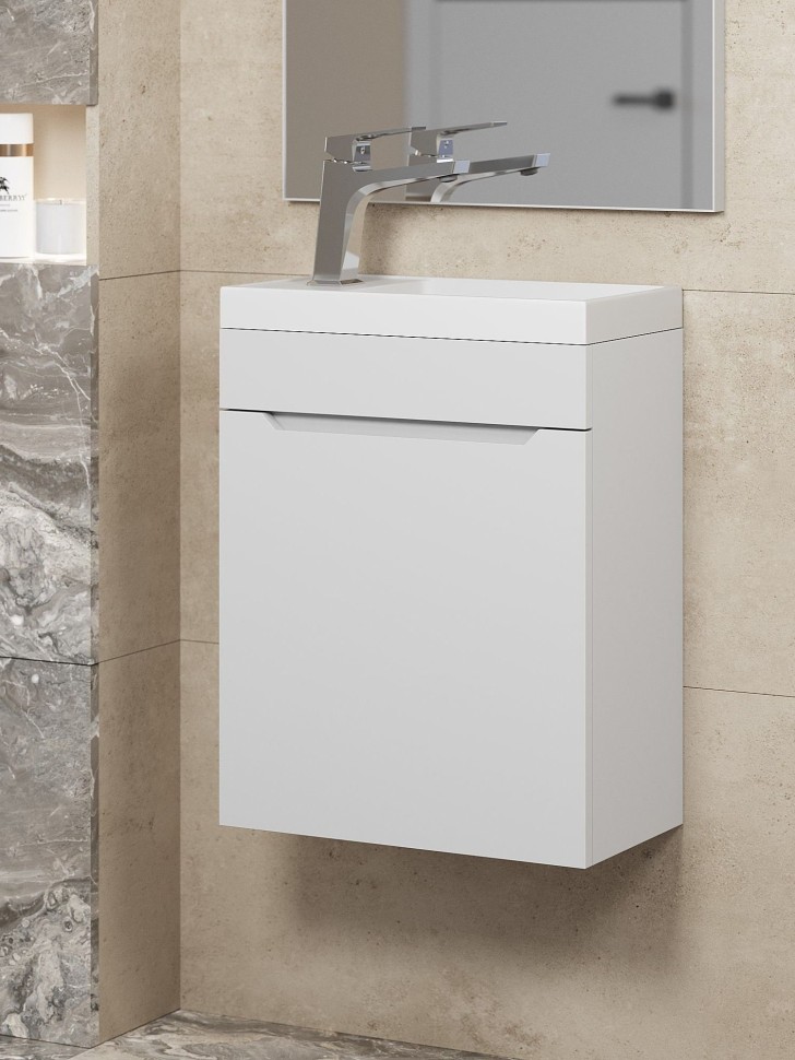 Тумба под раковину для ванной Uperwood Tanos 40 см, подвесная, белая матовая