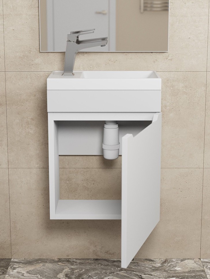 Тумба под раковину для ванной Uperwood Tanos 40 см, подвесная, белая матовая