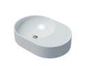 Раковина накладная для ванной Uperwood Luna 50х35х10 см, овальная, белая глянцевая