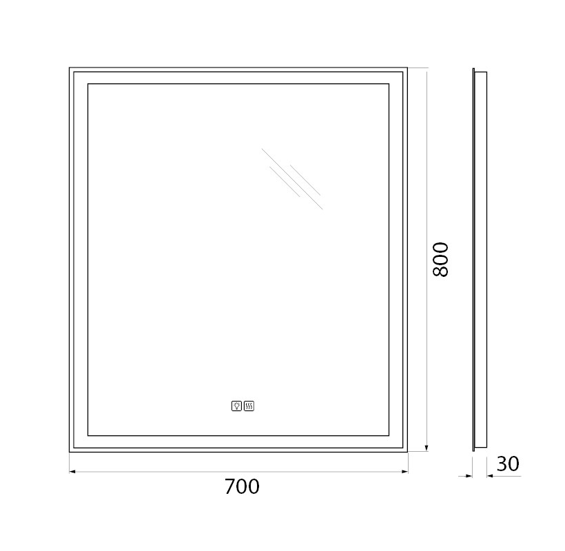 Зеркало BelBagno SPC-GRT-700-800-LED-TCH-WARM