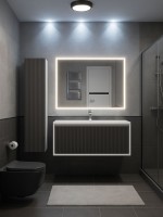 Тумба под раковину для ванной Uperwood Next Premium подвесная, 100 см, белая/графит, 1 ящик