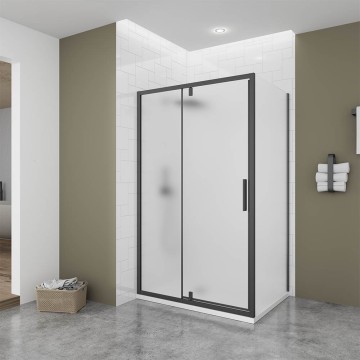 Боковая панель Veconi Ottimo SP B, 800х1900 черный матовый, стекло матовое