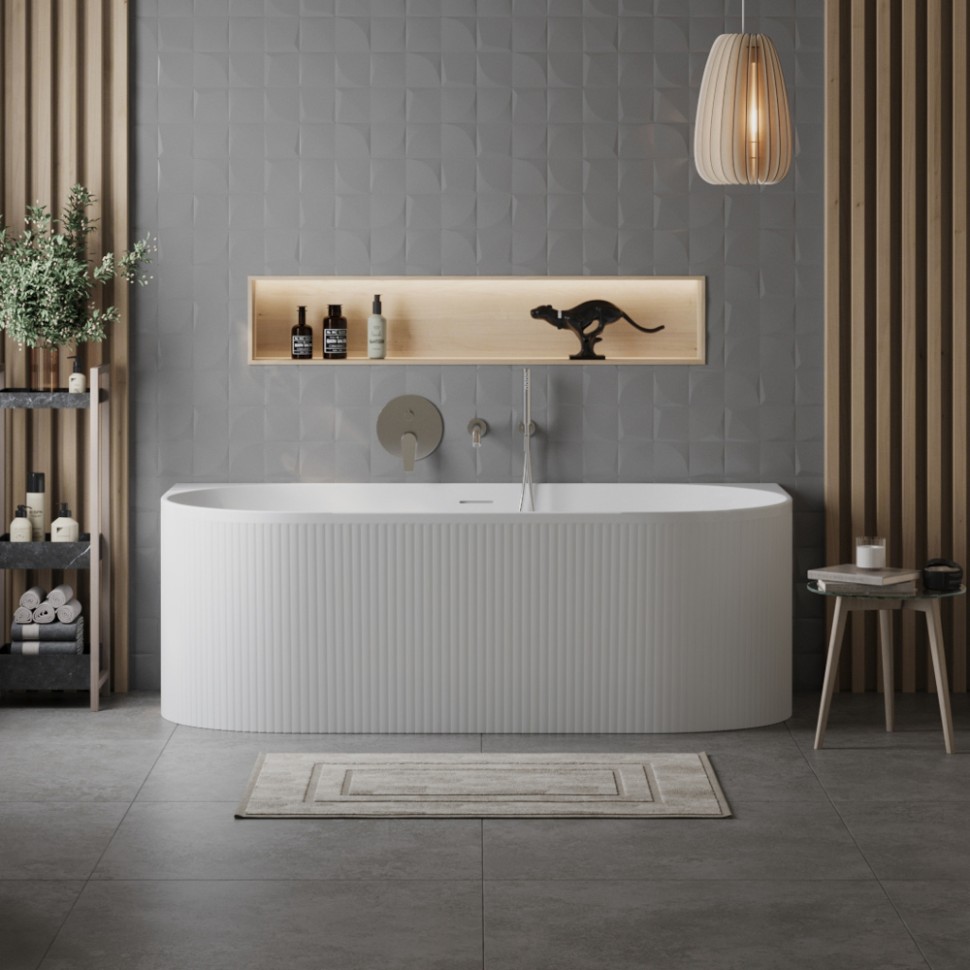 Акриловая ванна BELBAGNO BB412-1700-800-MATT, пристенная, белая матовая