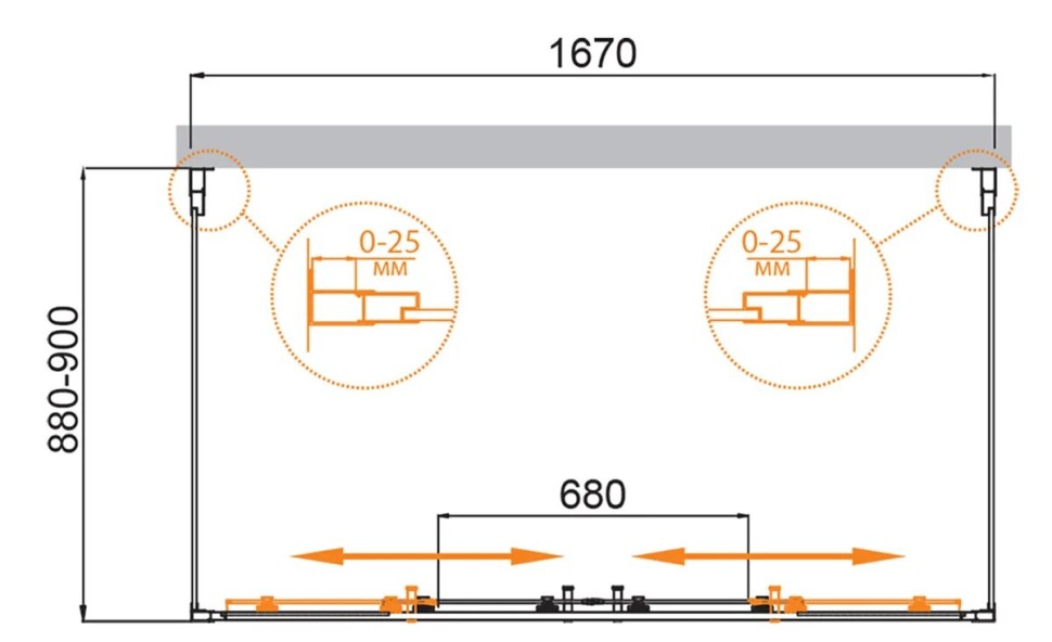 Душевой уголок CEZARES MOLVENO-AH-2/2-170/90-C-GM-IV