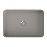 Раковина BERGES Ego SL накладная, 55x38 см, матовый серый, без отверстия под смеситель