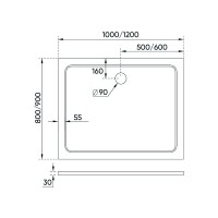 Душевой поддон Veconi Tezeo stone TZ-09, 1000x800x30, искусственный камень, белый