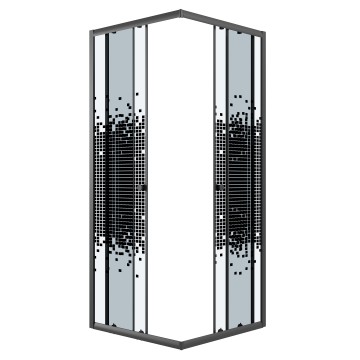 Душевое ограждение Niagara Eco NG-1010-14QBLACK (100х100х190) квадрат,раздвижное,черный,стекло мозаика,1 место