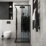Душевое ограждение Niagara Eco NG-1010-14QBLACK (100х100х190) квадрат,раздвижное,черный,стекло мозаика,1 место